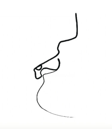 Dibujo titulada "Baiser des branches" por Quibe, Obra de arte original, Tinta