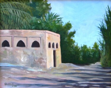 Painting titled "old house" by Qusay Alawami, Original Artwork, Oil