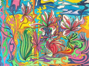 Drawing titled "il-giardino-di-mare…" by Solo Spence, Original Artwork, Marker