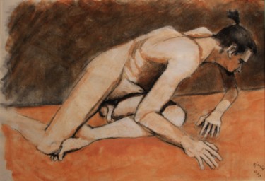 Drawing titled "N° 631  Baïkal déco…" by R. Cavalié, Original Artwork, Charcoal