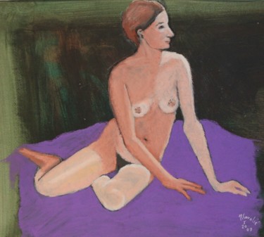 Dibujo titulada "N°706  Nymphette 2" por R. Cavalié, Obra de arte original, Pastel