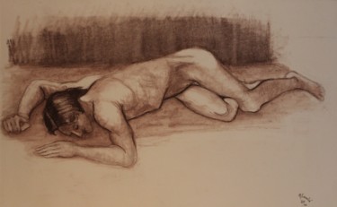 Drawing titled "N°755  Etude VII" by R. Cavalié, Original Artwork, Chalk