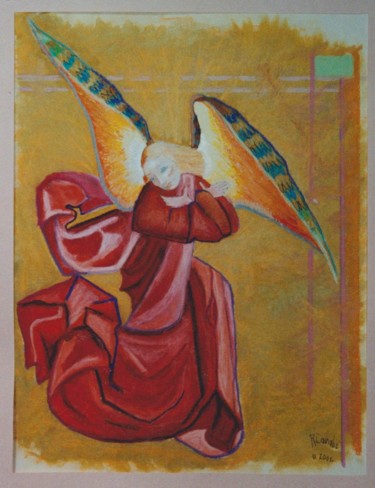 Peinture intitulée "N°175 L'ange" par R. Cavalié, Œuvre d'art originale, Autre