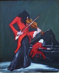 Painting titled "DUO" by R Devarrewaere, Original Artwork, Oil