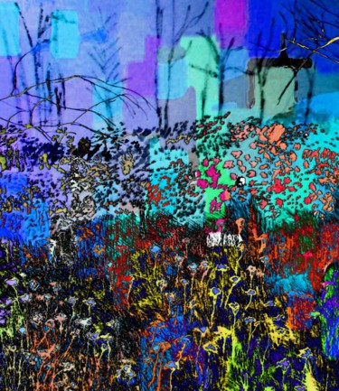 Digital Arts titled "A Field of Flowers" by Robert Grubbs, Original Artwork, Digital Painting