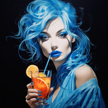 数字艺术 标题为“Dreams in blue - Po…” 由R.W.Born, 原创艺术品, AI生成的图像