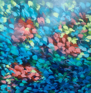 Malarstwo zatytułowany „Foliage Heartstrings” autorstwa Racquel Miller, Oryginalna praca, Akryl