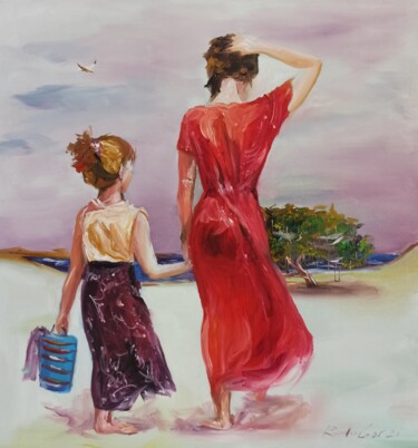 Ζωγραφική με τίτλο ""Walk to the sea"…" από Rada Gor, Αυθεντικά έργα τέχνης, Λάδι