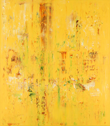 Painting titled "Yellow abstract pai…" by Radek Smach, Original Artwork, Acrylic