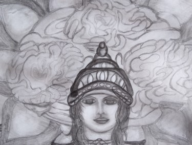 「Brahmã」というタイトルの描画 Radharaniによって, オリジナルのアートワーク, 鉛筆