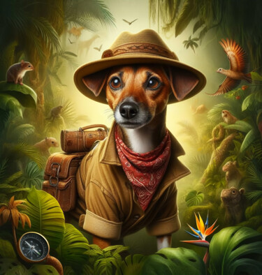 Digital Arts με τίτλο "Smooth fox terrier…" από Art$Art, Αυθεντικά έργα τέχνης, 2D ψηφιακή εργασία