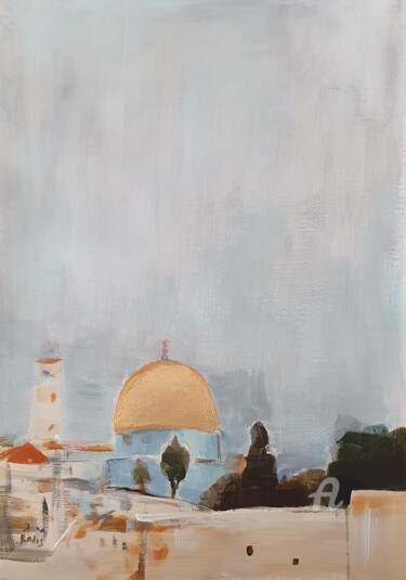 Peinture intitulée "Jerusalem Old City…" par Anna Radis (Anna Radis Art), Œuvre d'art originale, Acrylique