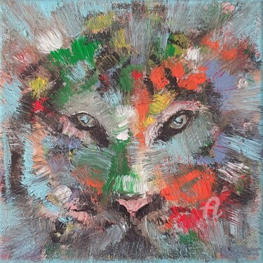 Painting titled "Wild cat" by Anna Radis (Anna Radis Art), Original Artwork, Acrylic