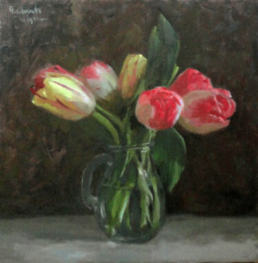 Pintura intitulada "7 Tulips" por Radosveta Zhelyazkova, Obras de arte originais, Óleo