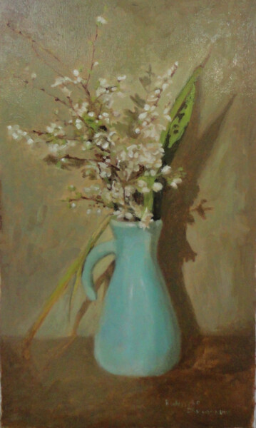Malerei mit dem Titel "White Bloom" von Radosveta Zhelyazkova, Original-Kunstwerk, Öl