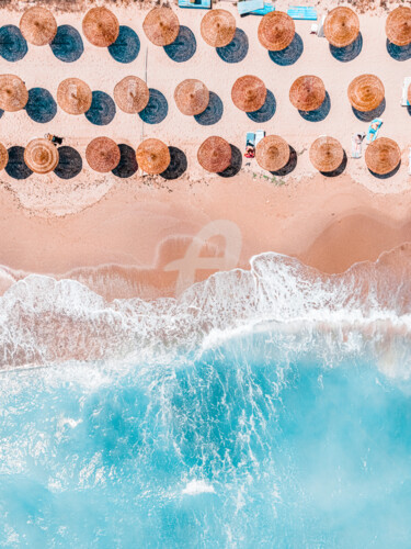 Photography titled "Beach Print, Aerial…" by Radu Bercan, Original Artwork, Digital Photography