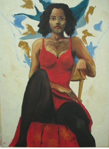 Schilderij getiteld "Eva" door Raffaella Vani, Origineel Kunstwerk, Olie Gemonteerd op Houten paneel