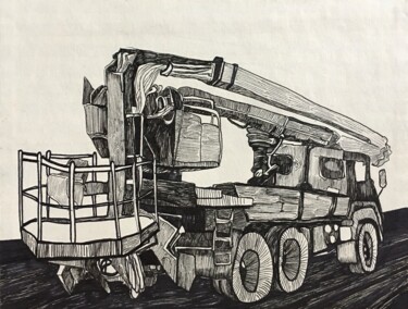 「''Lift truck''」というタイトルの描画 Raffi Ghazaryanによって, オリジナルのアートワーク, ジェルペン