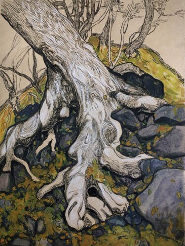Картина под названием "'''The tree''" - Raffi Ghazaryan, Подлинное произведение искусства, Акрил