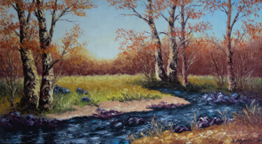 Painting titled "Autumn Landscape" by Rafik Keshishian, Original Artwork, Oil