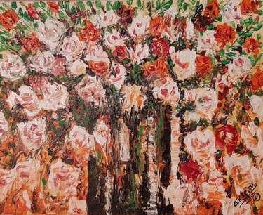 Картина под названием "Le parfum des roses" - G. Rafiou (Nom D'Artiste), Подлинное произведение искусства, Акрил