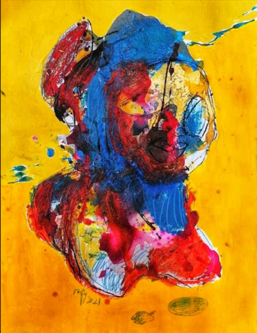 Painting titled "Sans titre" by Rafiy Okefolahan, Original Artwork, Acrylic