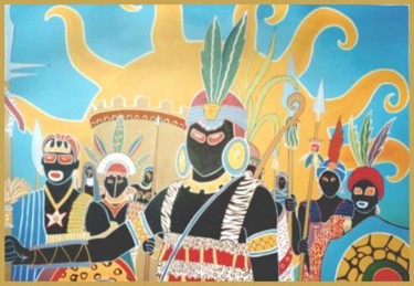 Pittura intitolato "naçao zumbi" da Rafox, Opera d'arte originale, Olio