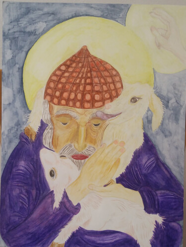 Malarstwo zatytułowany „Holy Spyridon, cont…” autorstwa Agnia Werbitzky, Oryginalna praca, Akwarela