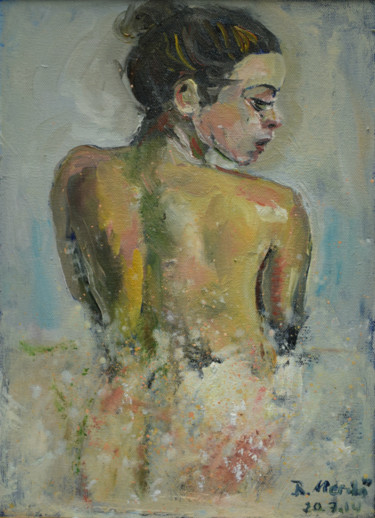 Painting titled "Bather" by Raija Merilä, Original Artwork, Oil