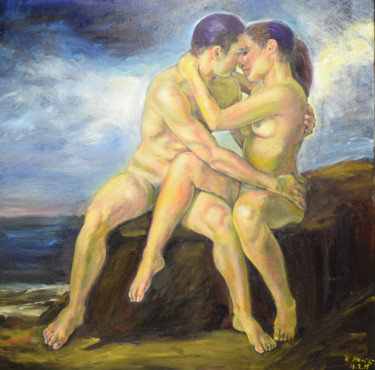 Peinture intitulée "You and Me 2 by Rai…" par Raija Merilä, Œuvre d'art originale, Huile