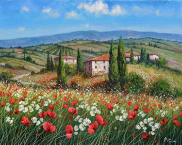 Pintura intitulada "The spring has come…" por Raimondo Pacini, Obras de arte originais, Óleo Montado em Armação em madeira