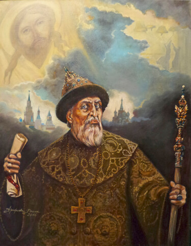 Painting titled "Ivan Groznyj" by Raisa Arefieva, Original Artwork, Oil