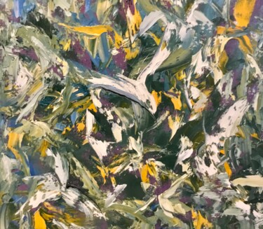 Pittura intitolato "Flying in the jungl…" da Raissa Kagan, Opera d'arte originale, Olio