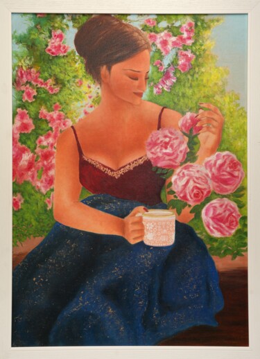 Pittura intitolato "Morning Elegance: A…" da Rajnish Wadhwa, Opera d'arte originale, Acrilico Montato su Altro pannello rigi…