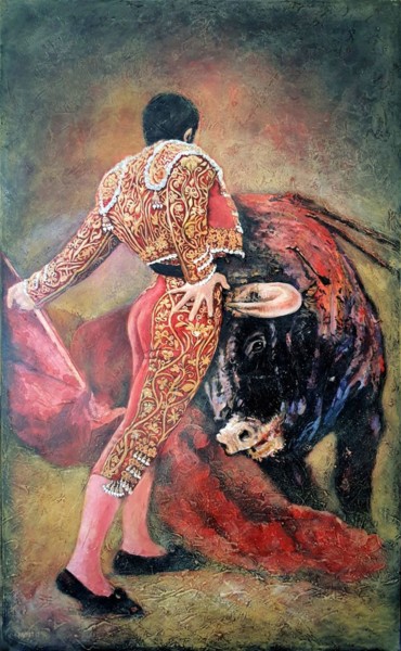 Schilderij getiteld "Ole! .. Torero!" door Rakhmet Redzhepov, Origineel Kunstwerk, Olie