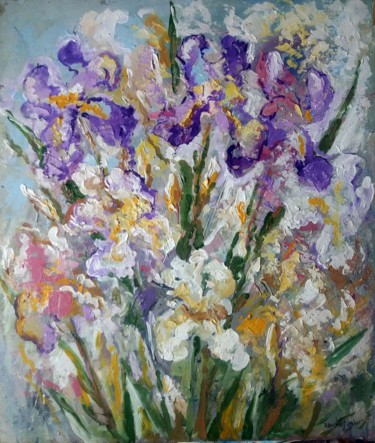 Painting titled "Irises 2" by Rakhmet Redzhepov, Original Artwork, Acrylic