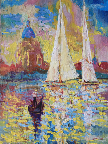 Malerei mit dem Titel "Entrance of Sailboa…" von Rakhmet Redzhepov, Original-Kunstwerk, Acryl