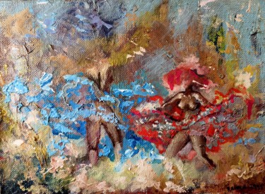 Painting titled "Hot Dance" by Rakhmet Redzhepov, Original Artwork, Oil Mounted on Wood Stretcher frame