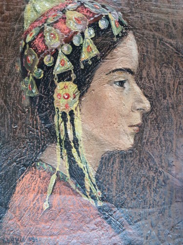 Картина под названием "Jahan (sister)" - Rakhmet Redzhepov, Подлинное произведение искусства, Масло