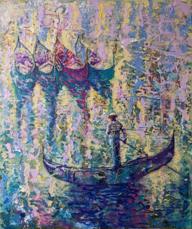 Pintura titulada "Gondolier" por Rakhmet Redzhepov, Obra de arte original, Acrílico Montado en Bastidor de camilla de madera