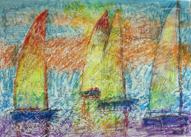 Tekening getiteld "Colored Sails." door Rakhmet Redzhepov, Origineel Kunstwerk, Acryl