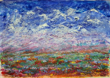 Рисунок под названием "Blooming Valley." - Rakhmet Redzhepov, Подлинное произведение искусства, Акрил