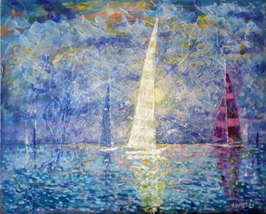 Pintura titulada "Boat Trip and Windy…" por Rakhmet Redzhepov, Obra de arte original, Acrílico