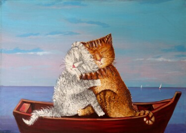 Pintura titulada "LOVE (boat)." por Rakhmet Redzhepov, Obra de arte original, Acrílico Montado en Bastidor de camilla de mad…