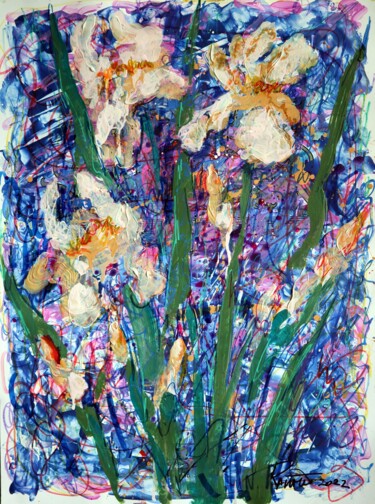 Malarstwo zatytułowany „Fantasy with Flower…” autorstwa Rakhmet Redzhepov, Oryginalna praca, Akryl