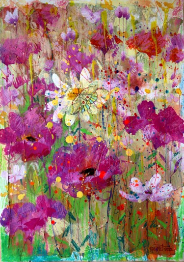 Peinture intitulée "Fantasy with Flower…" par Rakhmet Redzhepov, Œuvre d'art originale, Acrylique