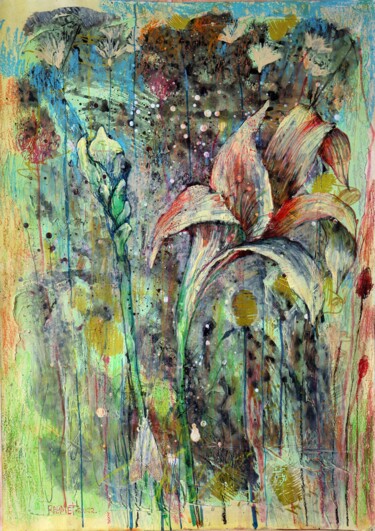 Painting titled "Fantasy with Flower…" by Rakhmet Redzhepov, Original Artwork, Acrylic