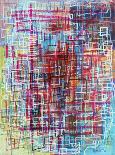 Картина под названием "Quadrilion Singular…" - Rakhmet Redzhepov, Подлинное произведение искусства, Акрил Установлен на Дере…