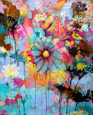 Malarstwo zatytułowany „Favorite Flowers” autorstwa Rakhmet Redzhepov, Oryginalna praca, Olej Zamontowany na Drewniana rama…