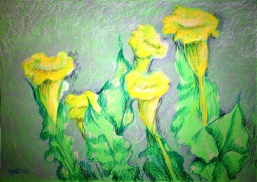 Malarstwo zatytułowany „Flowers of Happiness” autorstwa Rakhmet Redzhepov, Oryginalna praca, Pastel